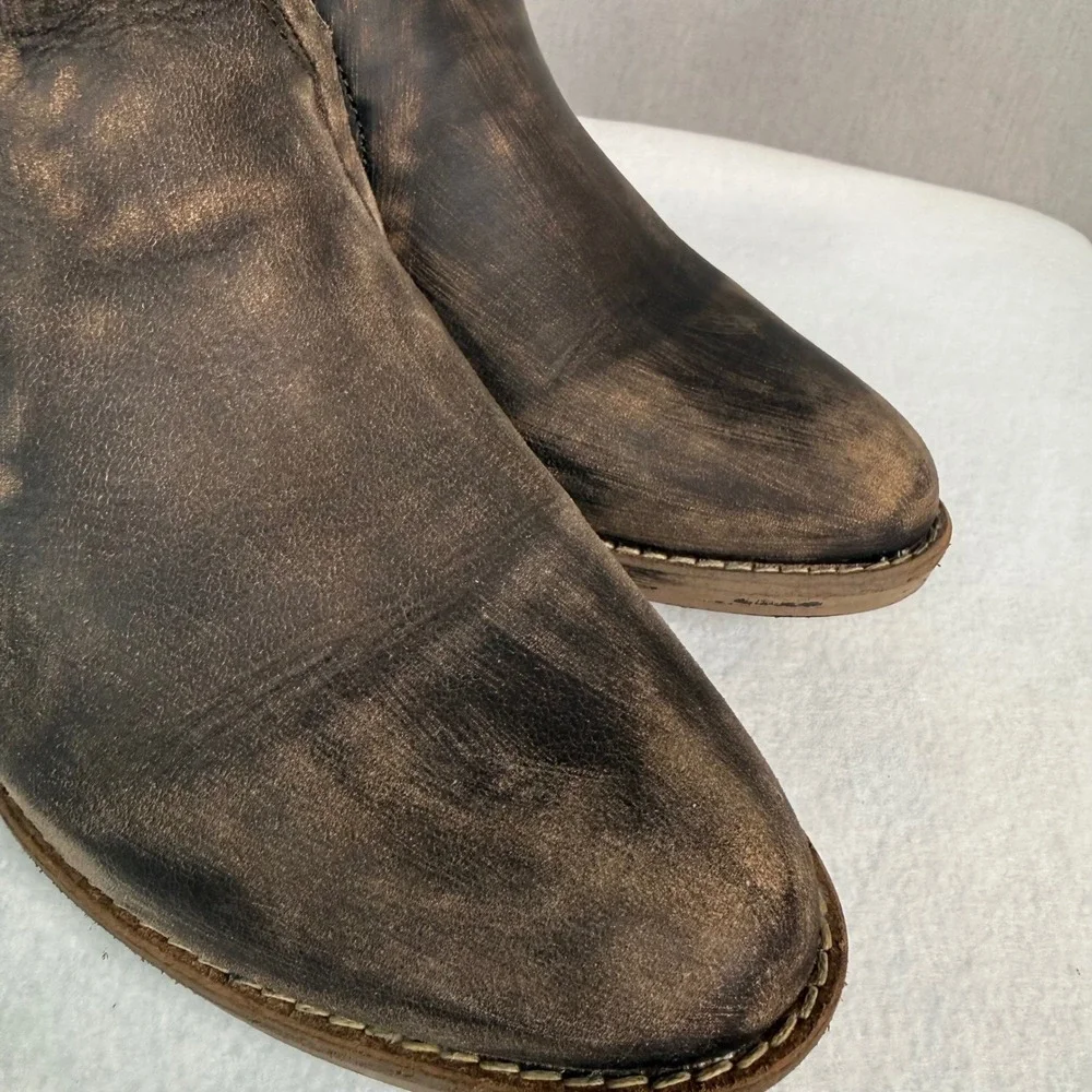 Circle G Corral Ankle Boots Womens 10.5 Brown Leather Laser Cut Western Booties
